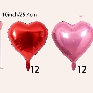 Heart-Shaped Red and Pink Balloons